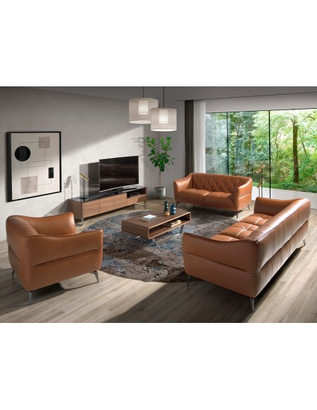 Sofá Chester 2 plazas piel marrón