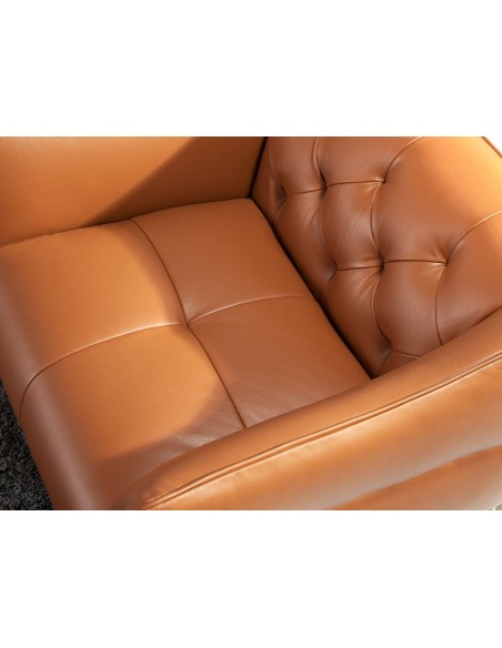 Sofá Chester 2 plazas piel marrón