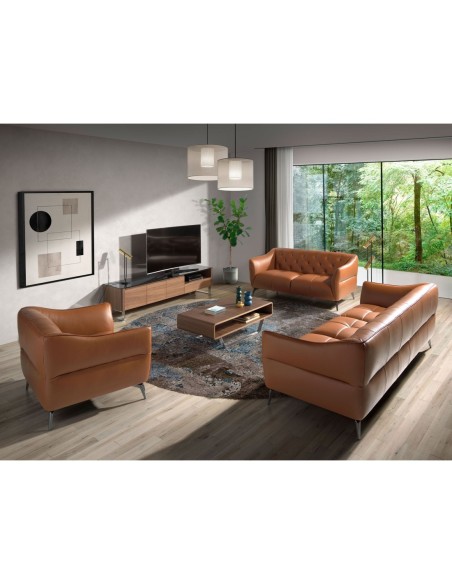 Sofá Chester 2 plazas piel marrón