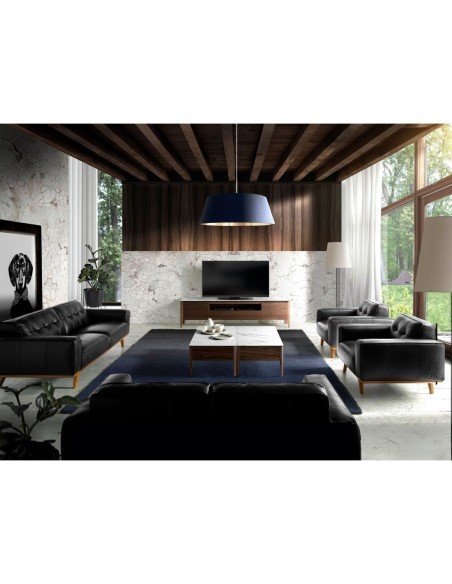 Sofá Chester 2 plazas piel negro