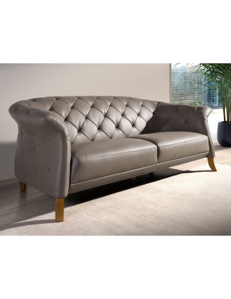 Sofá Chester 3 plazas piel gris