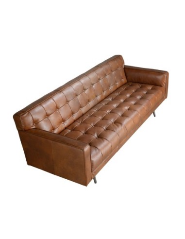 Sofá Chester 3 plazas piel marrón oscuro