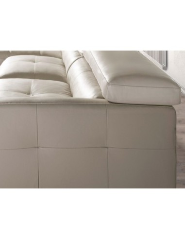 Sofá chaise longue izquierda piel arena