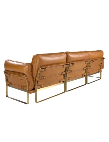 Sofá chaise longue izquierda piel camel