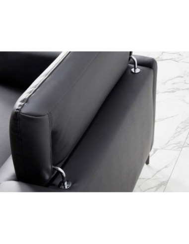 Sofá chaise longue izquierda piel negro