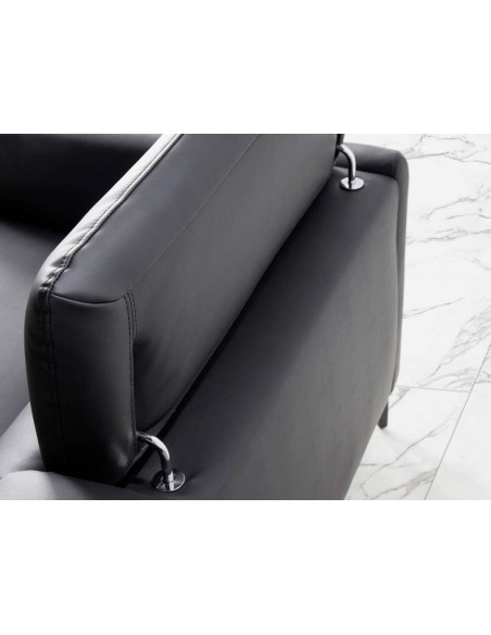 Sofá chaise longue izquierda piel negro