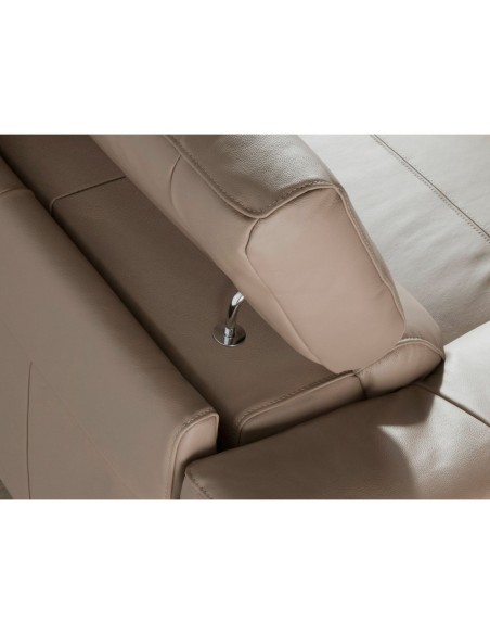 Sofá chaise longue relax derecha piel visón