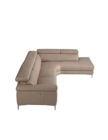 Sofá chaise longue relax derecha piel visón