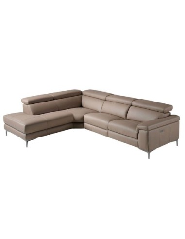 Sofá chaise longue relax derecha piel visón