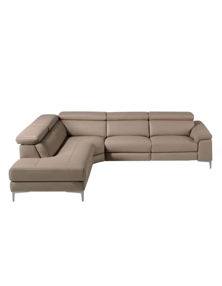 Sofá chaise longue relax derecha piel visón