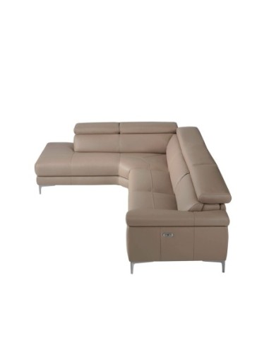 Sofá chaise longue relax derecha piel visón