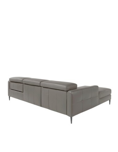 Sofá chaise longue relax izquierda piel gris...