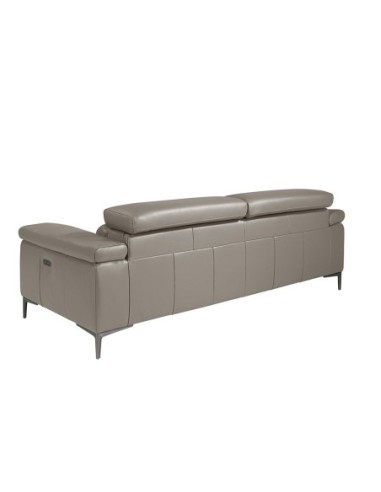 Sofá relax 2 plazas piel gris oscuro