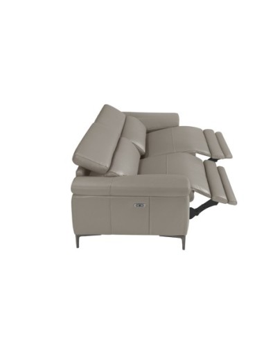 Sofá relax 2 plazas piel gris oscuro
