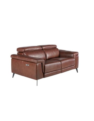 Sofá relax 2 plazas piel marrón