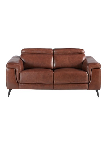 Sofá relax 2 plazas piel marrón
