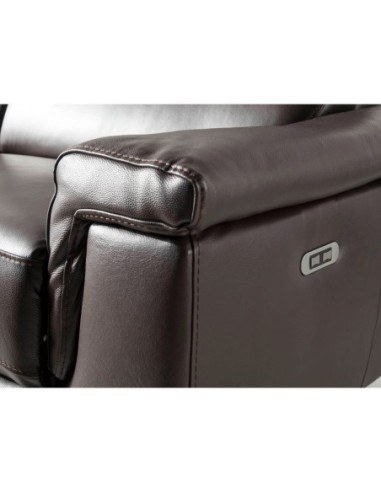 Sofá relax 2 plazas piel marrón chocolate