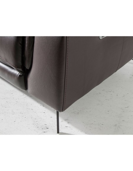 Sofá relax 2 plazas piel marrón chocolate