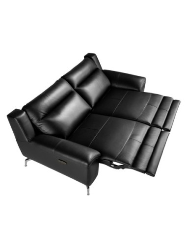 Sofá relax 2 plazas piel negro