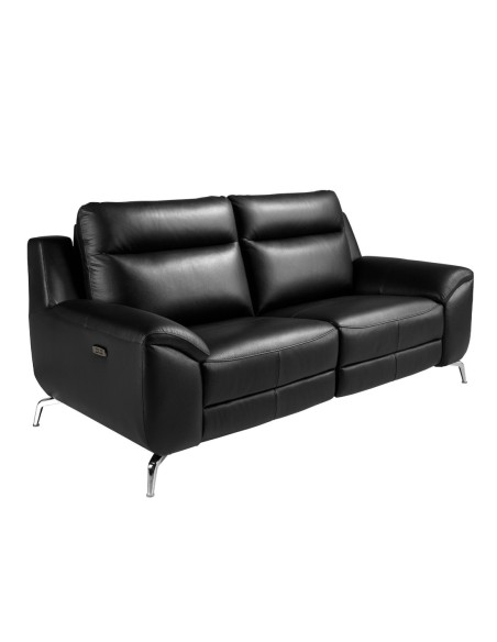 Sofá relax 2 plazas piel negro
