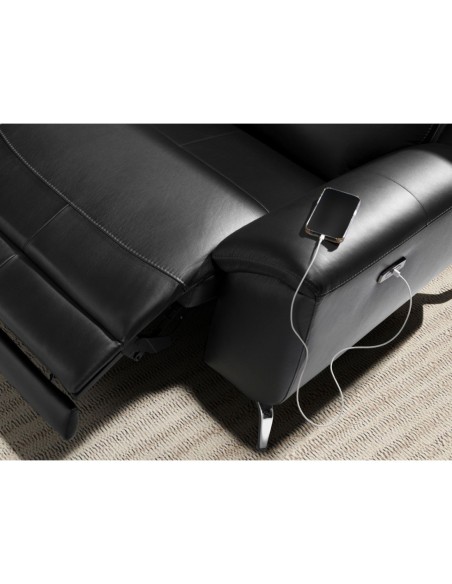 Sofá relax 2 plazas piel negro