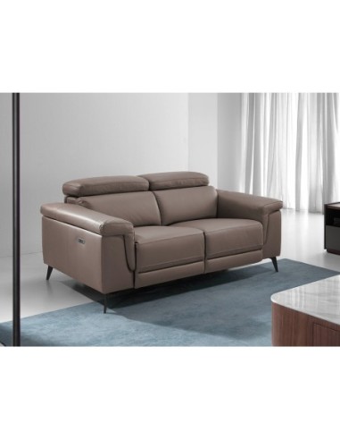 Sofá relax 2 plazas piel visón