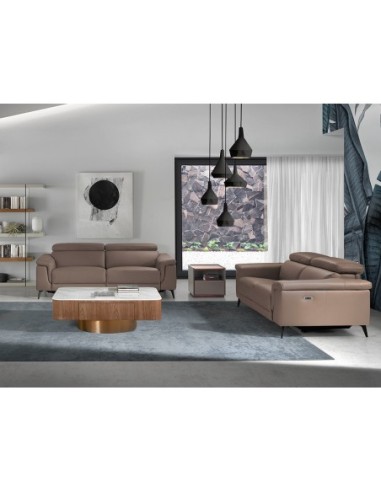 Sofá relax 2 plazas piel visón