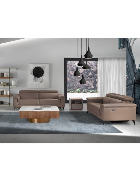 Sofá relax 2 plazas piel visón