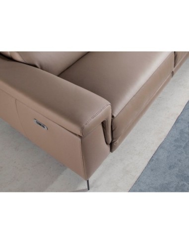 Sofá relax 2 plazas piel visón