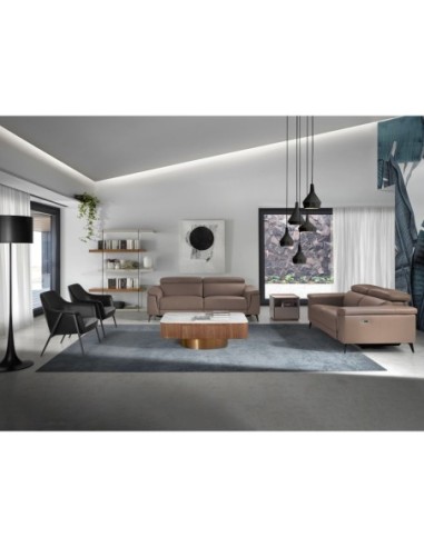 Sofá relax 2 plazas piel visón