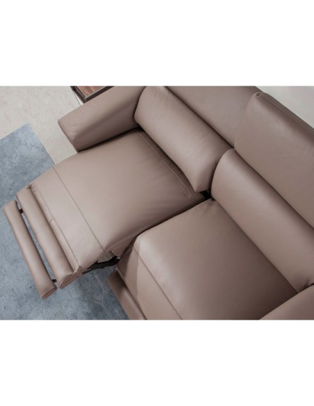 Sofá relax 2 plazas piel visón