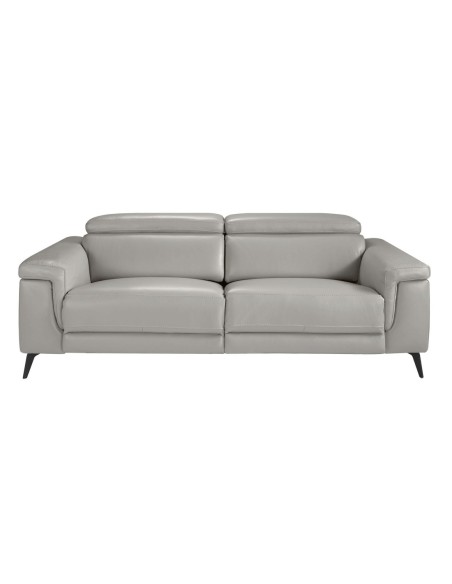 Sofá relax 3 plazas piel gris