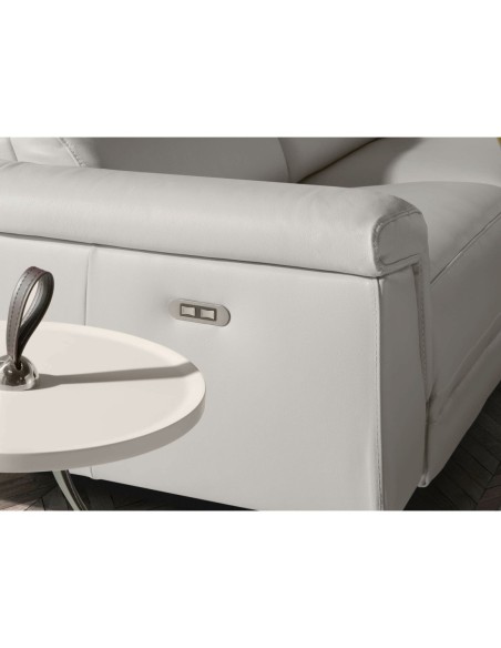 Sofá relax 3 plazas piel gris