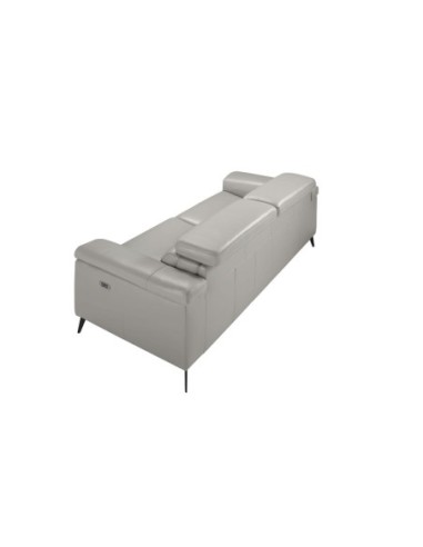 Sofá relax 3 plazas piel gris