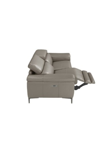 Sofá relax 3 plazas piel gris oscuro