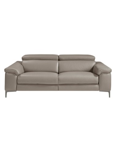 Sofá relax 3 plazas piel gris oscuro