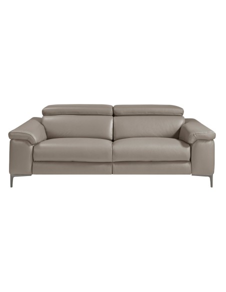 Sofá relax 3 plazas piel gris oscuro
