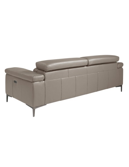 Sofá relax 3 plazas piel gris oscuro