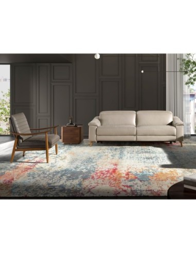 Sofá relax 3 plazas piel gris taupe