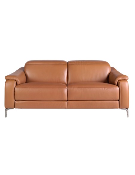 Sofá relax 3 plazas piel marrón