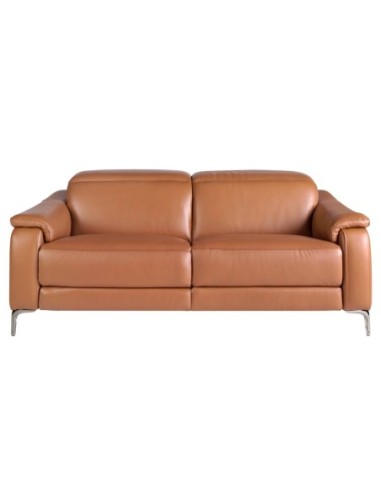 Sofá relax 3 plazas piel marrón