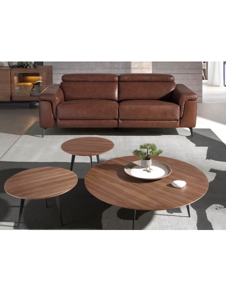 Sofá relax 3 plazas piel marrón