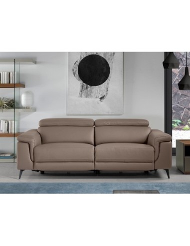 Sofá relax 3 plazas piel visón