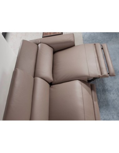 Sofá relax 3 plazas piel visón