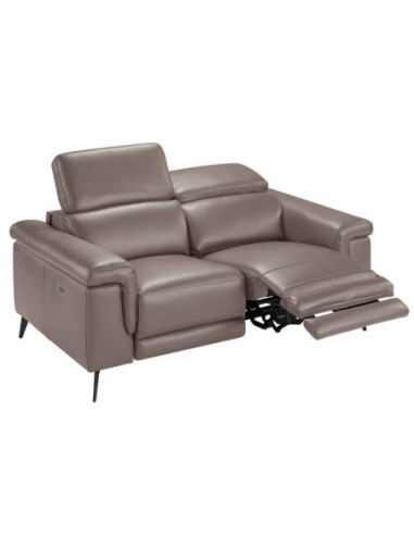 Sofá relax 3 plazas piel visón