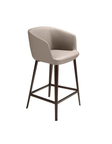 Taburete polipiel gris taupe