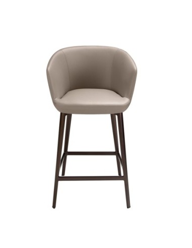 Taburete polipiel gris taupe