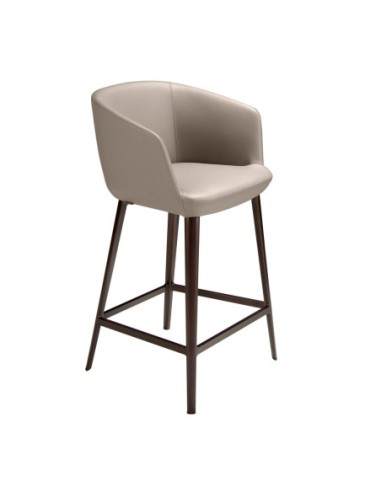 Taburete polipiel gris taupe
