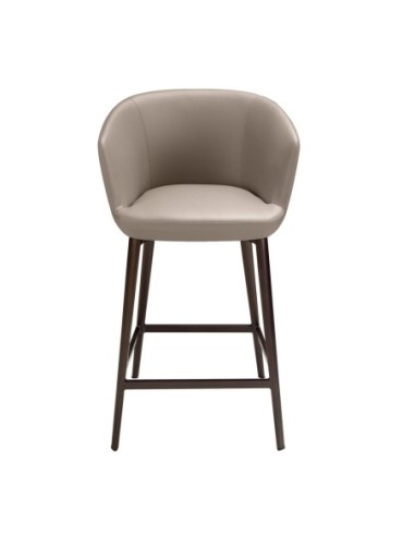 Taburete polipiel gris taupe