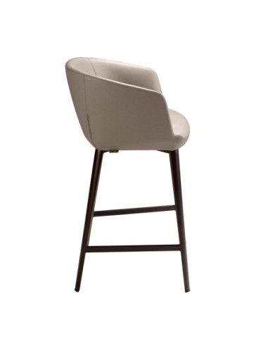 Taburete polipiel gris taupe